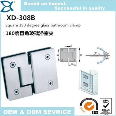 High Quality Square 180 Degree Stainless Steel Glass Bathroom Shower Clamp