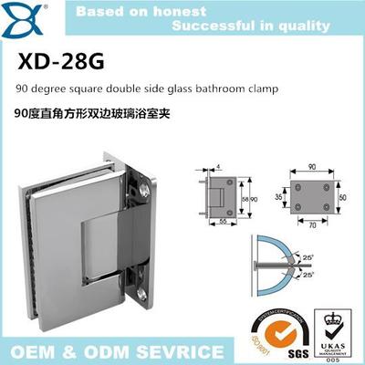 90 Degree Double Sides Stainless Steel Glass Bathroom Shower Clamp XD-28G