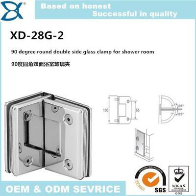 Cheapest Round 90 Degree Double Face Glass Bathroom Clamp XD-28G-2